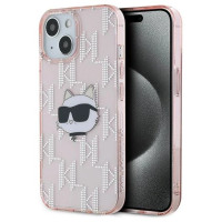 Karl Lagerfeld IML Choupette Head & Monogram case for iPhone 14 / 15 / 13 - pink