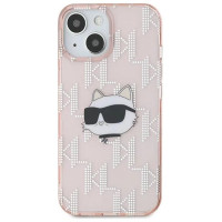 Karl Lagerfeld IML Choupette Head & Monogram case for iPhone 14 / 15 / 13 - pink