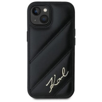 Karl Lagerfeld Diagonal Quilted Script case for iPhone 13 - black