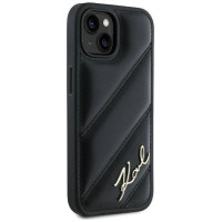Karl Lagerfeld Diagonal Quilted Script case for iPhone 13 - black