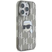 Karl Lagerfeld IML Karl Head Electroplated iPhone 16 Pro Case - Black