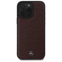Mercedes MB Waves Leather Case for iPhone 16 Pro Max - Red