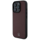 Mercedes Textured And Plain Leather MagSafe case for iPhone 16 Pro - red