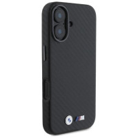BMW Carbon Wrapped Metal iPhone 16 Case - Black