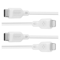 Spigen DuraSync MFi USB-C / Lightning Cable 2-Pack 100cm - White