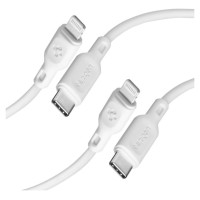 Spigen DuraSync MFi USB-C / Lightning Cable 2-Pack 100cm - White