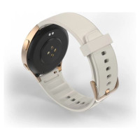 Hama 8900 GPS AMOLED Smartwatch 1.32" with Beige Silicone Strap - Gold