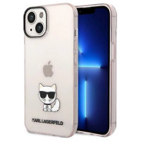 Karl Lagerfeld Transparent Choupette Body Case for iPhone 14 Plus / 15 Plus 6.7" - Pink