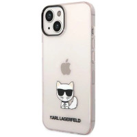 Karl Lagerfeld Transparent Choupette Body Case for iPhone 14 Plus / 15 Plus 6.7" - Pink