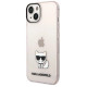 Karl Lagerfeld Transparent Choupette Body Case for iPhone 14 Plus / 15 Plus 6.7" - Pink