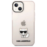 Karl Lagerfeld Transparent Choupette Body Case for iPhone 14 Plus / 15 Plus 6.7" - Pink