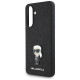Karl Lagerfeld Fixed Glitter Ikonik Logo Metal Pin Case for Samsung Galaxy A56 - Black