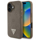 Guess Grained Hot Stamp Peony Triangle Logo MagSafe iPhone 16 Case - Brown