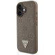 Guess Grained Hot Stamp Peony Triangle Logo MagSafe iPhone 16 Case - Brown