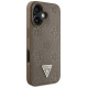 Guess Grained Hot Stamp Peony Triangle Logo MagSafe iPhone 16 Case - Brown