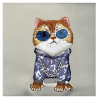 Nimmy Crossbody Glasses Cool Cat Shoulder Bag - Gray