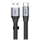 Baseus Simple flat cable USB cable / USB Type C SuperCharge 5A 40W Quick Charge 3.0 QC 3.0 23cm gray (CATMBJ-BG1)