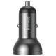 Baseus car charger 2x USB 4.8A 24W with LCD gray (CCBX-0G)