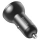 Baseus car charger 2x USB 4.8A 24W with LCD gray (CCBX-0G)