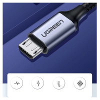 Ugreen US290 60148 USB-A / micro USB 2.4A cable 2m - gray
