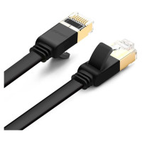 Ugreen Flat Cable Internet Network Cable Ethernet Patchcord RJ45 Cat 7 STP LAN 10 Gbps 10m Black (NW106 11265)