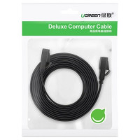 Ugreen Flat Cable Internet Network Cable Ethernet Patchcord RJ45 Cat 7 STP LAN 10 Gbps 10m Black (NW106 11265)