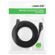 Ugreen Flat Cable Internet Network Cable Ethernet Patchcord RJ45 Cat 7 STP LAN 10 Gbps 10m Black (NW106 11265)