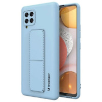 Wozinsky Kickstand Case Silicone Stand Cover for Samsung Galaxy A42 5G Light Blue