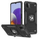 Wozinsky Ring Armor Case Kickstand Tough Rugged Cover for Samsung Galaxy A22 4G black