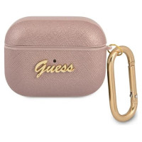 Guess GUAPSASMP AirPods Pro cover pink/pink Saffiano Script Metal Collection