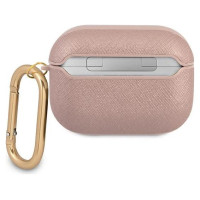 Guess GUAPSASMP AirPods Pro cover pink/pink Saffiano Script Metal Collection