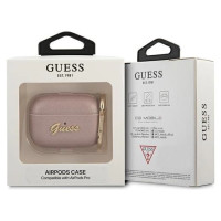 Guess GUAPSASMP AirPods Pro cover pink/pink Saffiano Script Metal Collection