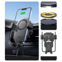 Ugreen Car Qi Wireless Charger 15W Car Phone Holder on Ventilation Grille Black (40118 CD256)