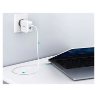 Choetech fast GaN wall charger USB Type C PD USB-A QC3.0 65W 3,25A white (PD8002)