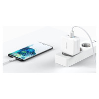Choetech fast GaN wall charger USB Type C PD USB-A QC3.0 65W 3,25A white (PD8002)