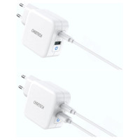Choetech fast GaN wall charger USB Type C PD USB-A QC3.0 65W 3,25A white (PD8002)