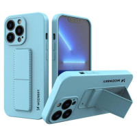 Wozinsky Kickstand Case silicone case with stand for iPhone 13 Pro light blue
