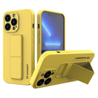 Wozinsky Kickstand Case silicone case with stand for iPhone 13 mini yellow