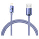 Baseus Crystal Shine Series cable USB cable for fast charging and data transfer USB Type A - Lightning 2.4A 1.2m purple (CAJY000005)