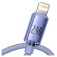 Baseus Crystal Shine Series cable USB cable for fast charging and data transfer USB Type A - Lightning 2.4A 1.2m purple (CAJY000005)