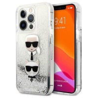 Karl Lagerfeld KLHCP13XKICGLS iPhone 13 Pro Max 6,7" srebrny/silver hardcase Liquid Glitter Karl&Choupette Head