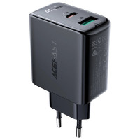 Acefast wall charger USB Type C / USB 32W, PPS, PD, QC 3.0, AFC, FCP black (A5 black)