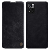 Nillkin Qin Case Case for Xiaomi Redmi Note 11 Pro+ (China) / Redmi Note 11 Pro (China) / Mi11i HyperCharge Camera Protector Holster Cover Flip Case Black