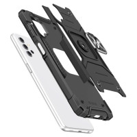 Wozinsky Ring Armor tough hybrid case cover + magnetic holder for Samsung Galaxy A73 blue