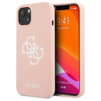 Guess GUHCP13SLS4GWPI iPhone 13 mini 5.4" pink/pink hard case Silicone 4G Logo