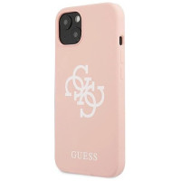Guess GUHCP13SLS4GWPI iPhone 13 mini 5.4" pink/pink hard case Silicone 4G Logo