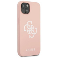 Guess GUHCP13SLS4GWPI iPhone 13 mini 5.4" pink/pink hard case Silicone 4G Logo