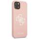 Guess GUHCP13SLS4GWPI iPhone 13 mini 5.4" pink/pink hard case Silicone 4G Logo