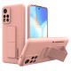 Wozinsky Kickstand Case Silicone Stand Cover Xiaomi Poco M4 Pro 5G Pink