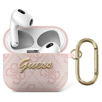 Guess GUA34GSMP AirPods 3 cover różowy/pink 4G Script Metal Collection